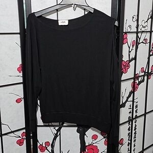 LNA‎ Open Shoulder Black Blouse Top Size Small